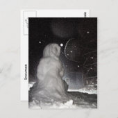 Carte Postale bonhomme de neige (Devant / Derrière)
