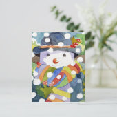 Carte Postale Bonhomme de neige dans la neige 2011 (Debout devant)