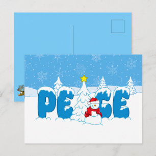 Carte Postale Bonhomme de neige de la paix Screwball Graphics No