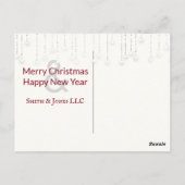 Carte Postale Bonhomme de neige de Noël avec étoile dorée (Dos)