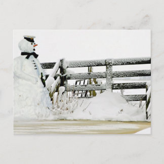 Carte Postale Bonhomme de neige en hiver dans Pays-Bas