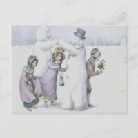 Bonhomme de neige Enfants Jouant Champ de neige