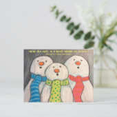 Carte postale bonhommes de neige verso vierge (Debout devant)