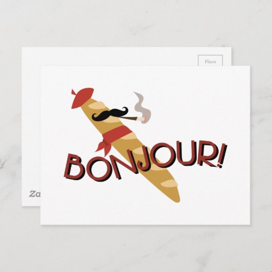 Carte Postale Bonjour ! (Devant / Derrière)