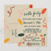 Carte Postale Bonjour 40 Quarantième déjeuner d'anniversaire du  (Devant / Derrière)