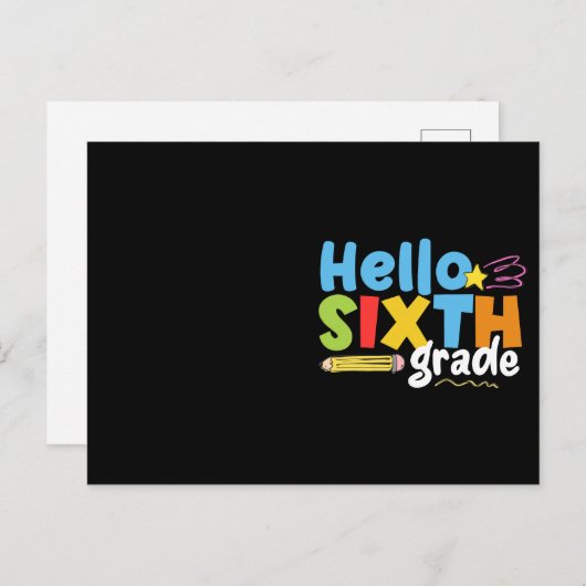 Carte Postale Bonjour 6e année Équipe 6e année Vibes Première jo (Devant / Derrière)