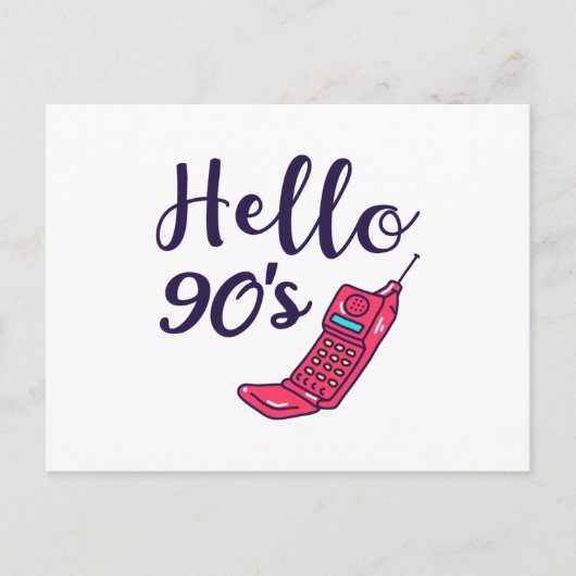 Carte Postale Bonjour 90s Cellphone (Devant)