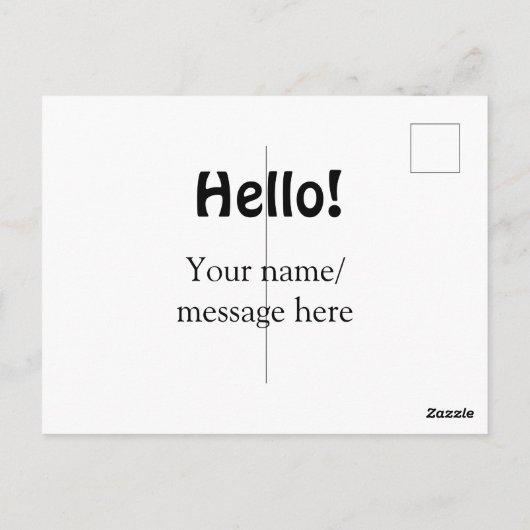 Carte Postale Bonjour ajouter un message de nom simple minimum é (Dos)