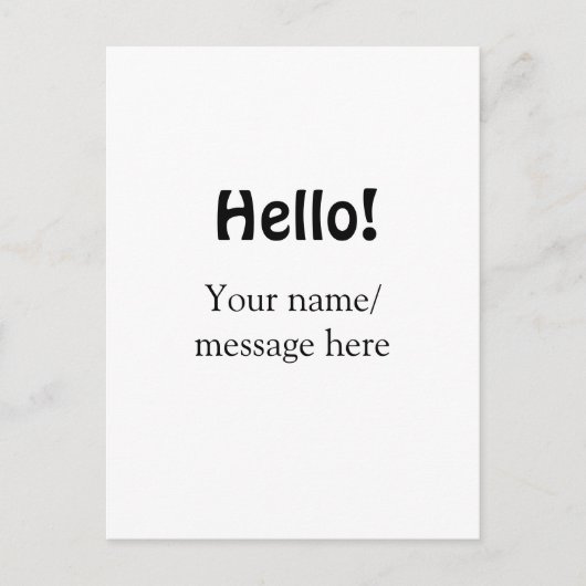 Carte Postale Bonjour ajouter un message de nom simple minimum é (Devant)