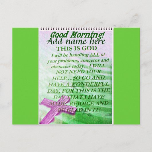 Carte Postale Bonjour, Ajoutez leur nom_ (Devant)