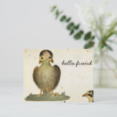 Carte Postale bonjour ami oiseau (Debout devant)