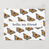 Carte Postale Bonjour ami papillon monarque couverture (Devant)