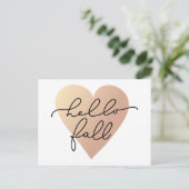 Carte Postale Bonjour Amour d'Automne Cœur (Debout devant)