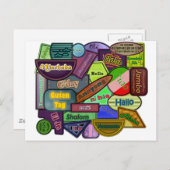 Carte Postale Bonjour ! Autour du monde (Devant / Derrière)