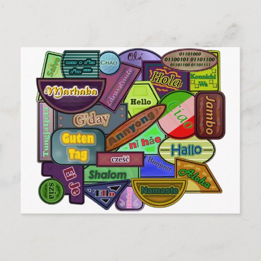 Carte Postale Bonjour ! Autour du monde (Devant)