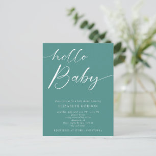 Carte Postale Bonjour Baby shower Minimaliste Genre Neutre Boho