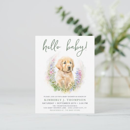 Carte Postale Bonjour bébé Chien Chien Chien Chien Chien Moderne (Debout devant)