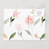 Carte Postale Bonjour belle aquarelle Floral (Dos)