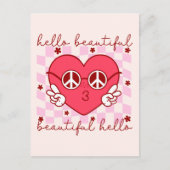 Carte Postale Bonjour belle | Cute et coeur (Devant)