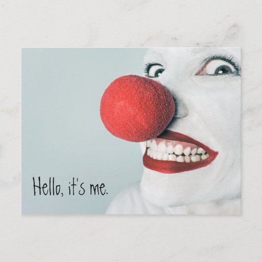 Carte Postale Bonjour, C'est moi drôle visage de clown (Devant)