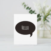 Carte Postale Bonjour citation dans une bulle de dialogue (Debout devant)