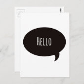 Carte Postale Bonjour citation dans une bulle de dialogue (Devant / Derrière)