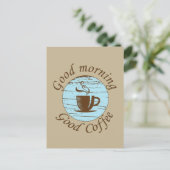 Carte Postale Bonjour citations drôles de buveurs de café (Debout devant)