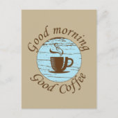 Carte Postale Bonjour citations drôles de buveurs de café (Devant)