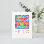 Carte Postale BONJOUR Colorful Art Abstrait Moderne Amusant (Debout devant)