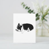 Carte Postale Bonjour croquant, corgi calme (Debout devant)