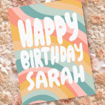 Carte Postale BONJOUR D'ANNIVERSAIRE Colorful Rainbow Stripes PE<br><div class="desc">Carte faite à la main pour vous ! Customisez avec votre propre texte ou modifiez les couleurs. Consultez ma boutique pour plus de couleurs et de dessins ou faites-moi savoir si vous voulez quelque chose de personnalisé!</div>