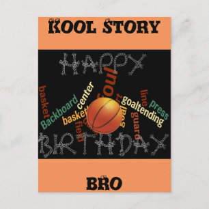 Carte Postale BONJOUR D'ANNIVERSAIRE cool Histoire Bro Basketbal