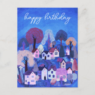 Carte Postale BONJOUR D'ANNIVERSAIRE Mignonne Illustration du vi