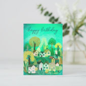 Carte Postale BONJOUR D'ANNIVERSAIRE Mignonne Illustration du vi (Debout devant)