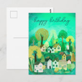 Carte Postale BONJOUR D'ANNIVERSAIRE Mignonne Illustration du vi (Devant / Derrière)