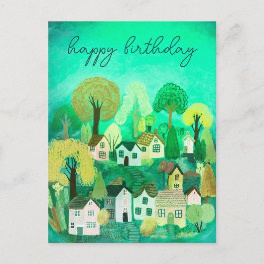 Carte Postale BONJOUR D'ANNIVERSAIRE Mignonne Illustration du vi (Devant)