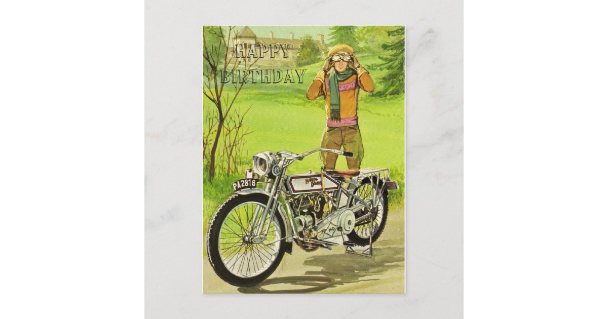 Carte Postale Bonjour D Anniversaire Motorcycle Zazzle Be