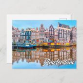 Carte Postale Bonjour De Belle Amsterdam, Pays-Bas (Devant / Derrière)
