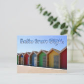 Carte Postale Bonjour de Blyth Northumberland Beach huttes (Debout devant)