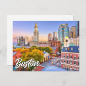 Carte Postale Bonjour De Boston, Massachusetts, États-Unis (Devant / Derrière)
