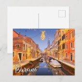 Carte Postale Bonjour De Burano, Italie (Devant / Derrière)