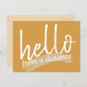 Carte Postale bonjour de distance en maude jaune (Devant / Derrière)