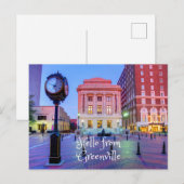 Carte Postale Bonjour De Greenville, Caroline Du Sud (Devant / Derrière)