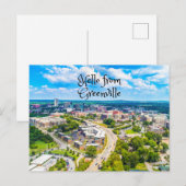 Carte Postale Bonjour De Greenville, Caroline Du Sud (Devant / Derrière)