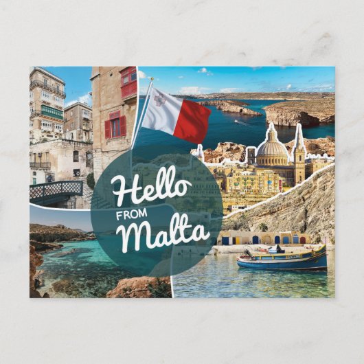 Carte Postale Bonjour de Malte (Devant)