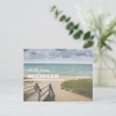 Carte Postale Bonjour De Michigan Beach Vibes (Debout devant)