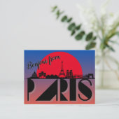 Carte Postale Bonjour de Paris Modern (Debout devant)