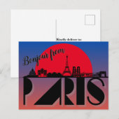 Carte Postale Bonjour de Paris Modern (Devant / Derrière)