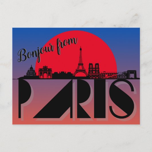 Carte Postale Bonjour de Paris Modern (Devant)