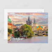 Carte Postale Bonjour De Prague, République Tchèque (Devant / Derrière)